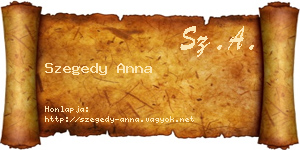 Szegedy Anna névjegykártya