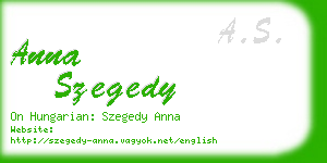 anna szegedy business card